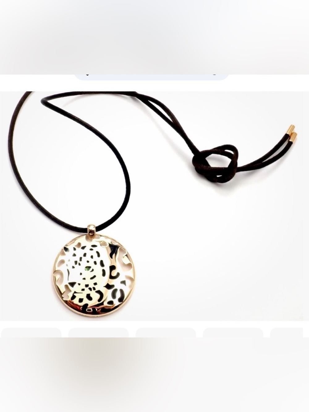 CARTIER Panthère 18K Yellow Gold Black Lacquer necklace.